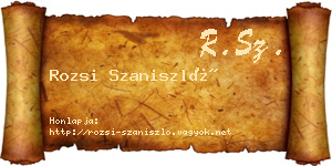 Rozsi Szaniszló névjegykártya